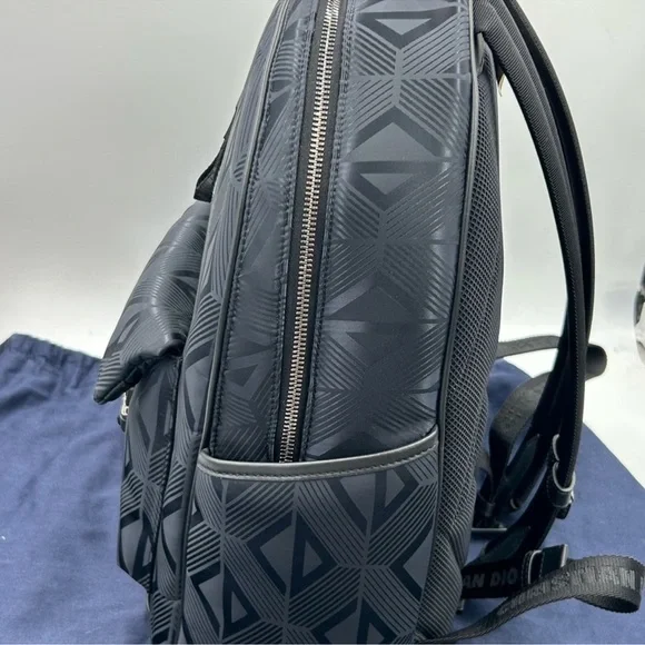 Dior diamond dark black backpack made in Italy NWT - Picture 6 of 13
